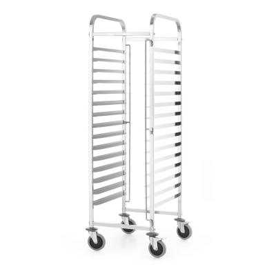 Uklidový vozík, HENDI, Kitchen Line, 15 vodítků zásobníků 600x400, Stříbrná, 470x620x(H)1735mm | 813287